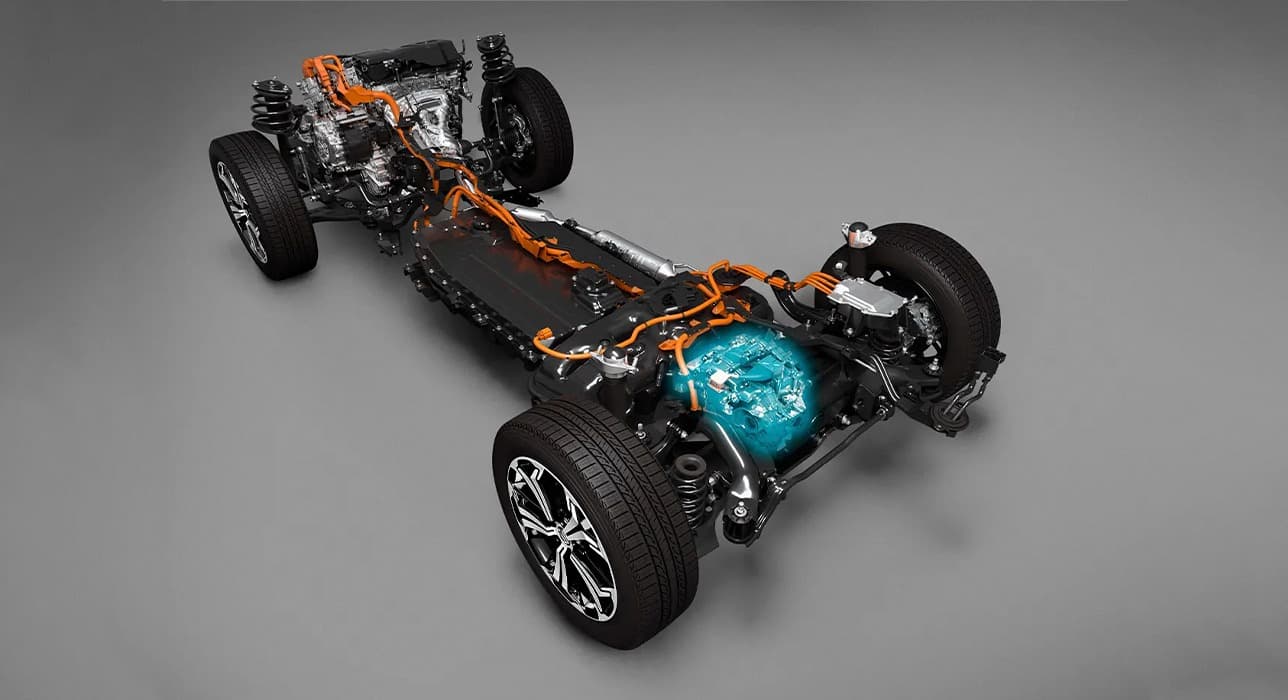 Suzuki Across összkerékhajtás technológia szemléltetése