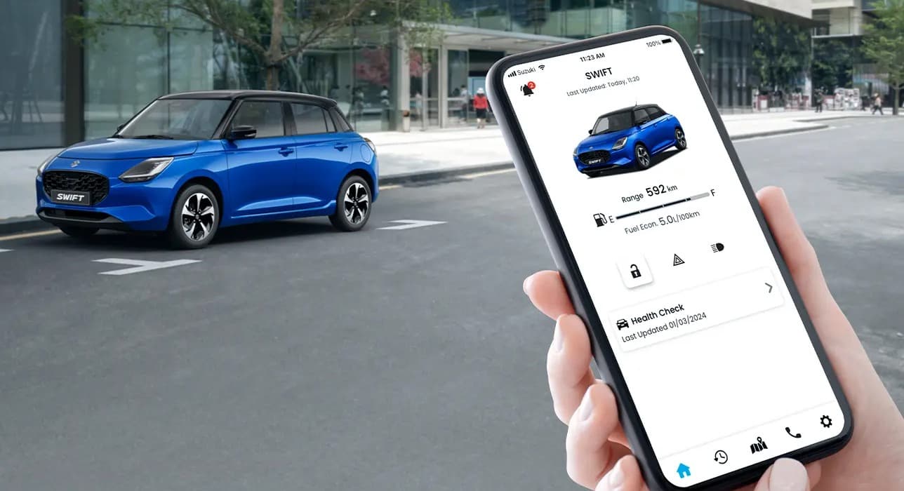 Suzuki Connect mobilapplikáció használat közben